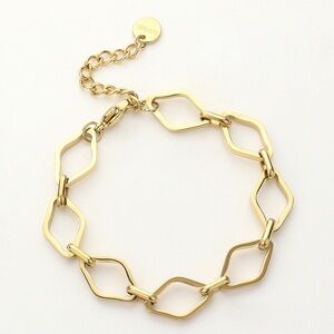Stainless Steel Abstract Link Bracelet